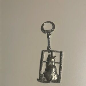 Silver Cat Window Keychain